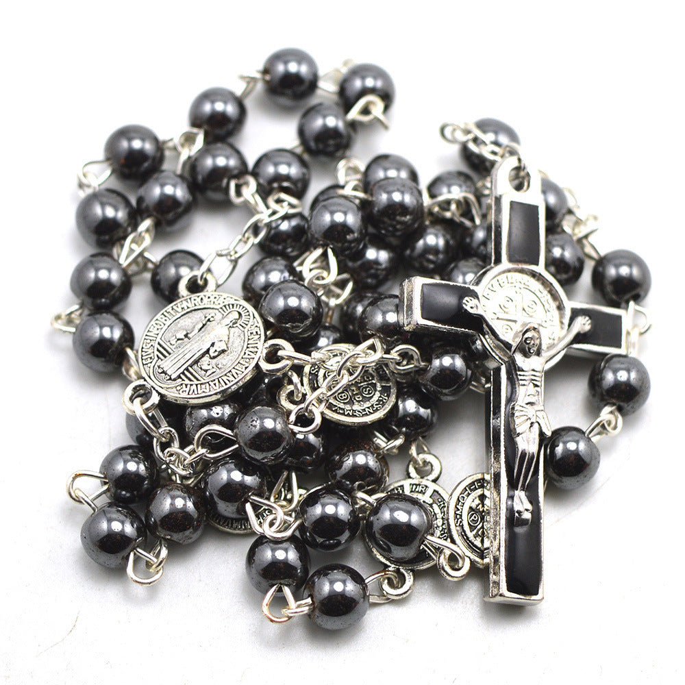 Black Rosary Necklace