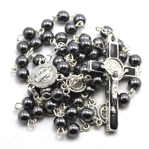 Black Rosary Necklace